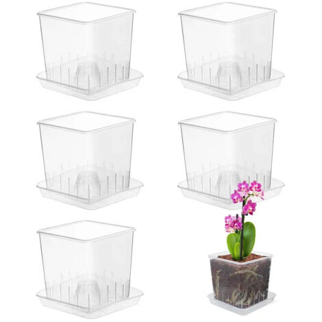 Pots de fleurs en plastique blanc pour fleurs, plantes et autres. (1/5)