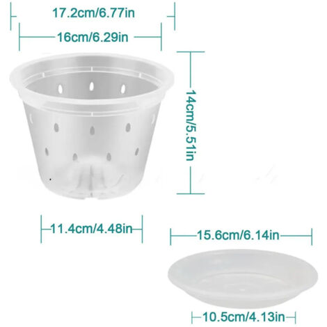 Lot De 20 Pots à Orchidées Transparents En Plastique – 10 Cm, Avec Soucoupes – Aérés, Robustes, Idéaux Pour Semis Et Plantes D'intérieur/extérieur