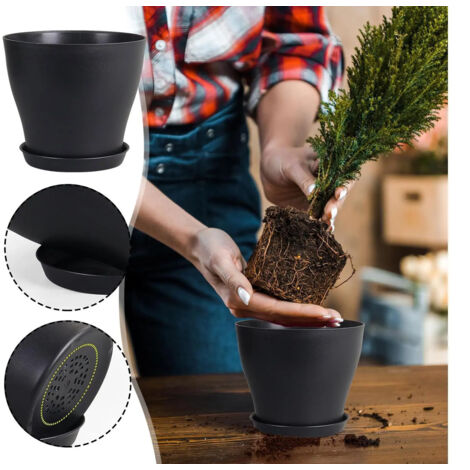 Pots de fleurs modernes en plastique pour petites plantes d'intérieur (1/5)