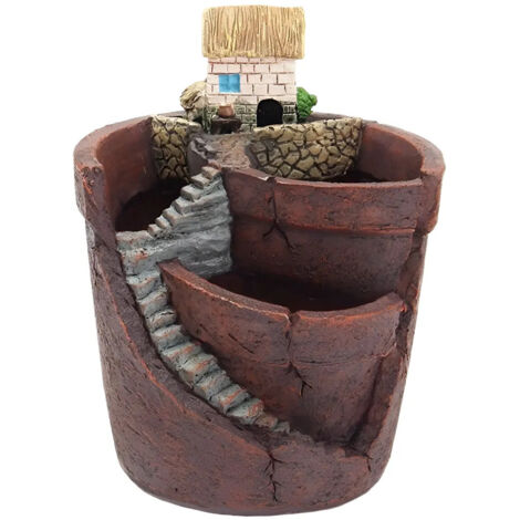 Pot de fleurs suspendu en imitation rotin avec motif en L (1/5)