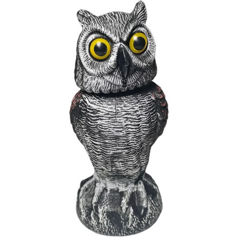Fausse sculpture de hibou et dpouvantail rpulsif contre les ennemis (1/5)