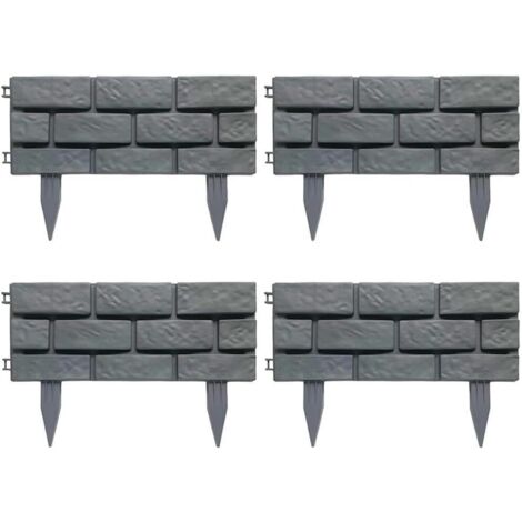 Lot de 4 bordures de jardin en plastique résistant aux intempéries pour (1/5)