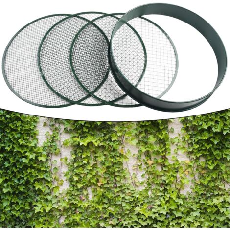 Tamis de jardin avec 3 inserts en métal robuste 37 cm, 3 tailles de (1/5)