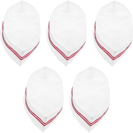 Lot de 5 toques de chef jetables blanches en papier anti transpiration (1/5)