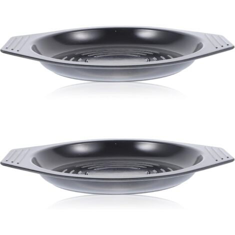 Lot de 2 plateaux de cuisson en pierre résistante à la chaleur avec fond (1/5)