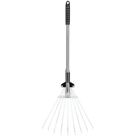 Rteau feuilles rglable avec tige en acier inoxydable (1/5)