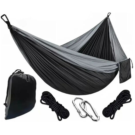 Hamac portable Xt Bn pour le camping noir et gris avec kit (1/5)