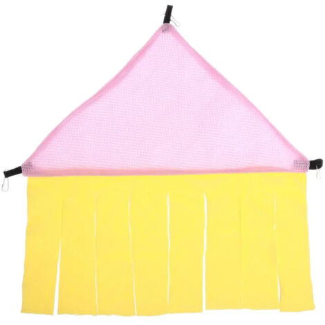 Hamac triangulaire pais pour chats avec rideau couleur rose (1/5)