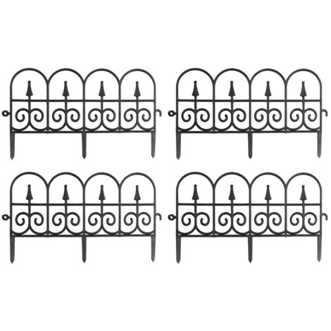 Clture dcorative pour jardin pelouse amnagement paysager 4 units (1/5)