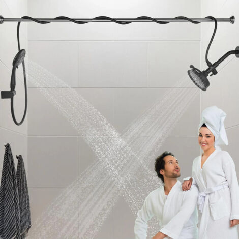 Pommeau de douche double pour couples avec 5 modes de jet D (1/5)