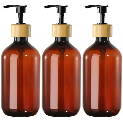 Ensemble de salle de bain M 3 distributeurs de shampoing et savon en bambou S (1/5)