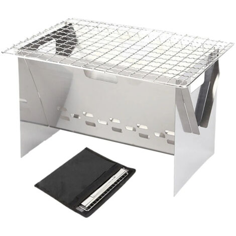 Barbecue charbon portable pliable en acier inoxydable (1/5)