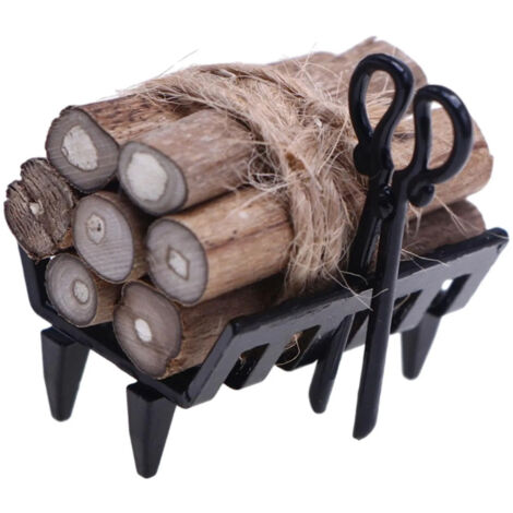 Accessoires de scène miniatures avec pile de bois de chauffage pour C (1/5)
