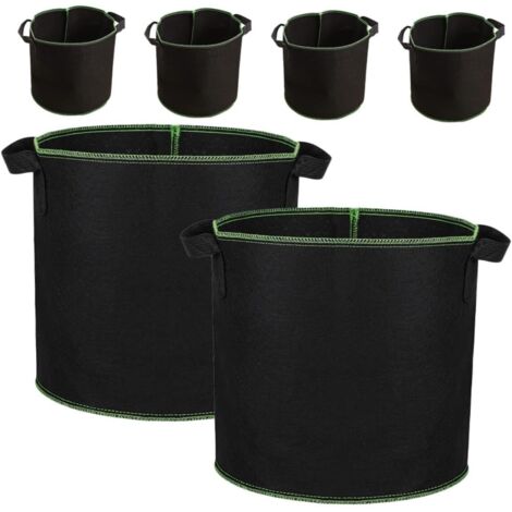 Lot de 6 pots de fleurs en tissu non tissé de 4 gallons avec poignées pour (1/5)