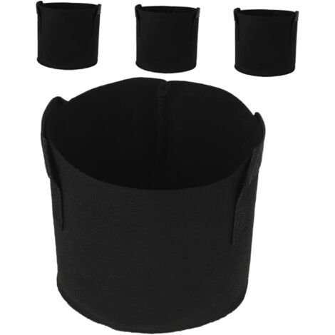 Lot de 4 sacs de culture noirs non tissés pour pépinière, 5 gallons (1/5)