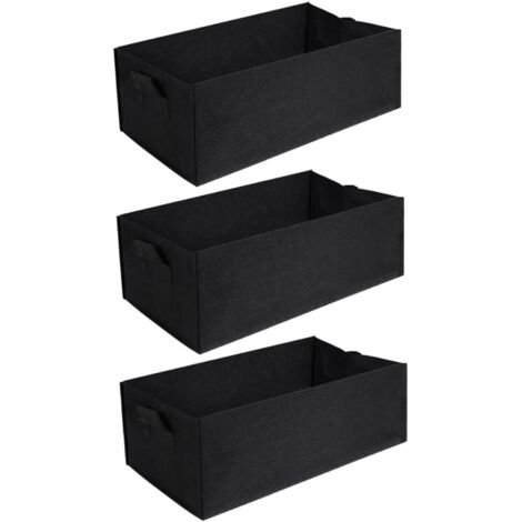 Lot de 3 grands sacs de plantation noirs (60 x 30 x 20 cm) pour culture en gallons (1/5)