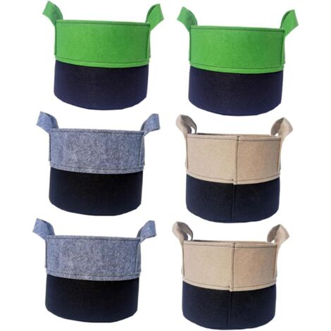 Lot de 6 sacs de culture en feutre de 3 gallons (11,4 litres) bicolores pour pépinière (1/5)