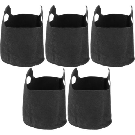 Lot de 5 sacs de culture noirs non tissés en tissu de 1 gallon (1/5)