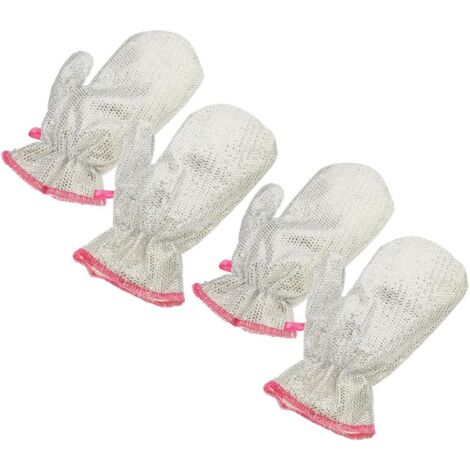Gants de vaisselle en fil d'argent (lot de 4), antiadhésifs, taille moyenne. (1/5)
