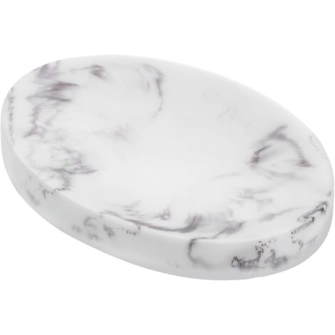 Porte-savon en résine à motif marbre, porte-savon de salle de bain avec (1/5)