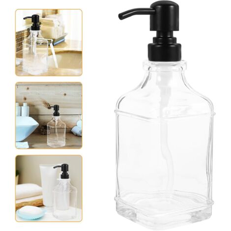 Distributeur de savon en verre 550 ml, flacon pompe rechargeable pour savon pour les mains (1/5)
