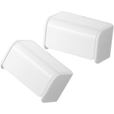Lot de 2 porte-brosses à dents en plastique auto-adhésifs avec couvercle (1/5)