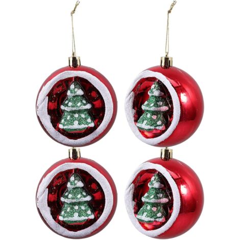 Lot de 4 boules de Noël à suspendre, demi-boules (1/5)