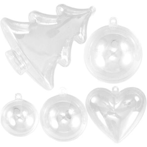 Ensemble de 5 boules décoratives suspendues en acrylique à remplir avec (1/5)