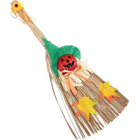 Balai de sorcière à suspendre pour Halloween, accessoire de décoration noir (1/5)