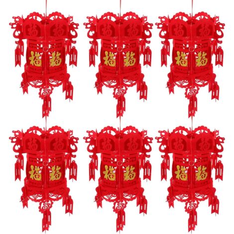 Lot de 6 pendentifs décoratifs en tissu non tissé, petits, couleur or. (1/5)