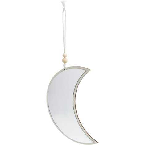 Miroir suspendu lune, décoration murale en acrylique et bois pour (1/5)