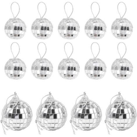 24 boules à facettes disco de Noël à suspendre, 3 cm (1/5)