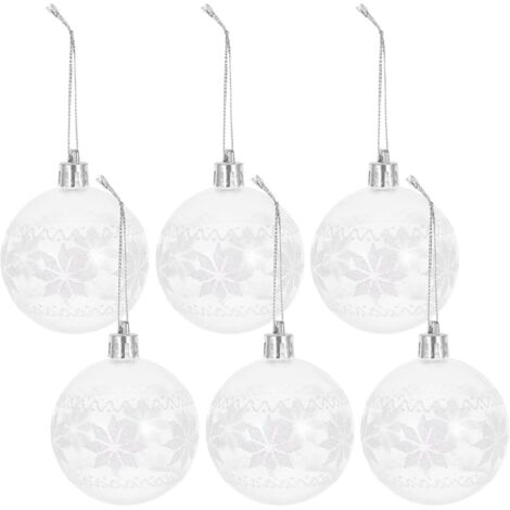 Lot de 6 boules de Noël blanches décoratives à suspendre pour animaux de compagnie (1/5)