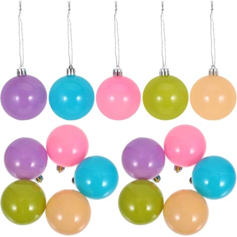 15 grosses boules de Noël colorées en plastique (1/5)