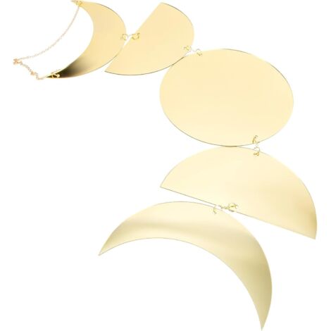 Ornement suspendu en acrylique avec phases de la lune, pendentif miroir doré, Eid (1/5)