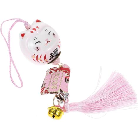 Ornement suspendu chat porte-bonheur japonais en céramique (1/5)