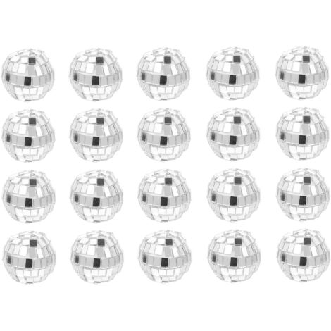 Lot de 20 boules à facettes suspendues en verre réfléchissant de 3 cm de diamètre