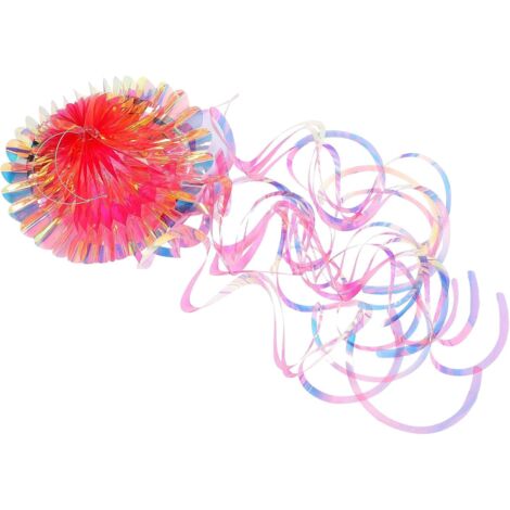 Décoration suspendue en nid d'abeille rose irisé en forme de méduse (1/5)