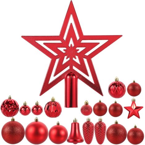 Ensemble de 45 décorations de sapin de Noël : étoiles et boules à suspendre (1/5)