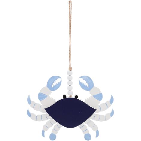 Décoration murale en bois en forme de crabe, style nautique méditerranéen (1/5)