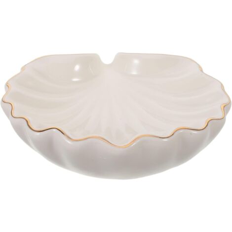 Porte-savon en céramique avec motif coquillage doré pour égoutter le savon (1/5)