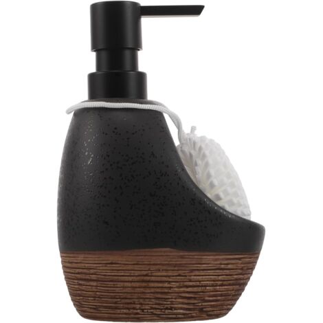 Distributeur de savon en céramique avec porte-éponge rechargeable (1/5)