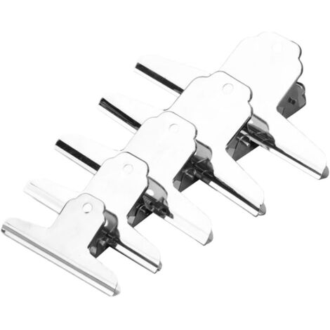 Lot de 5 pinces à charnière métalliques de tailles variées, pinces à papier, pinces à reliure (1/5)