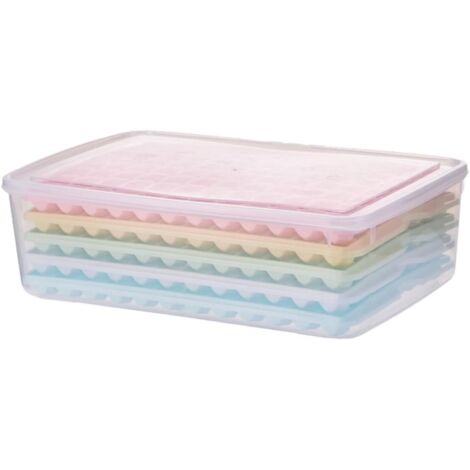 Bac à glaçons en plastique avec couvercle, 5 couches, pour réfrigérateur. (1/5)