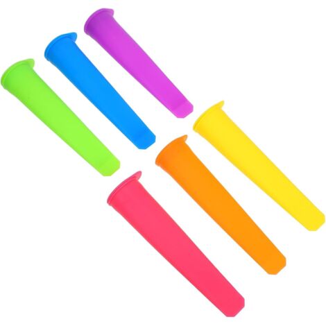 Ensemble de 6 moules à glace en silicone à faire soi-même avec couvercles (multicolores) (1/5)