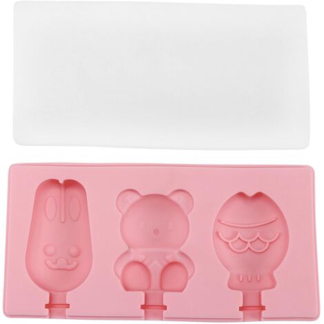 3 moules à glace en silicone en forme d'oursons de dessin animé (1/5)