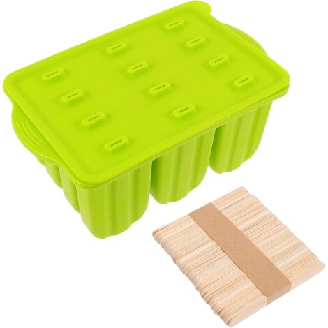 Moule à glace en silicone à 12 compartiments avec bâtonnets pour sorbetière (1/5)