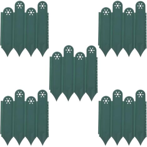 Ensemble de 5 bordures de jardin vertes pour fleurs (1/5)