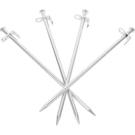 Lot de 4 piquets de jardin en métal blanc de 30 cm pour fixation au sol (1/5)