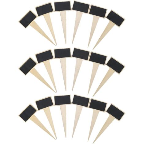 18 mini étiquettes en bois style tableau noir pour plantes et pots de jardin (1/5)